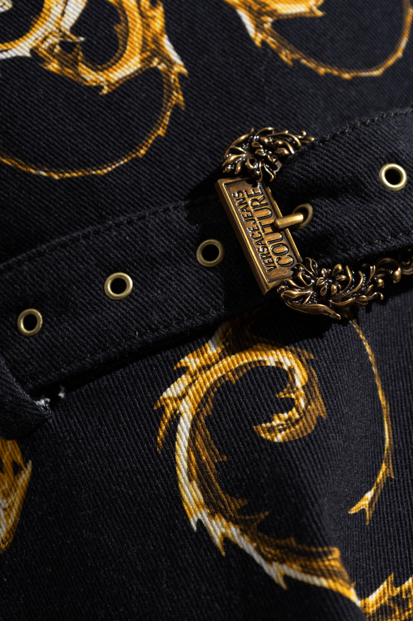 Versace shops Black Jeans Gold Embellished Detail 26